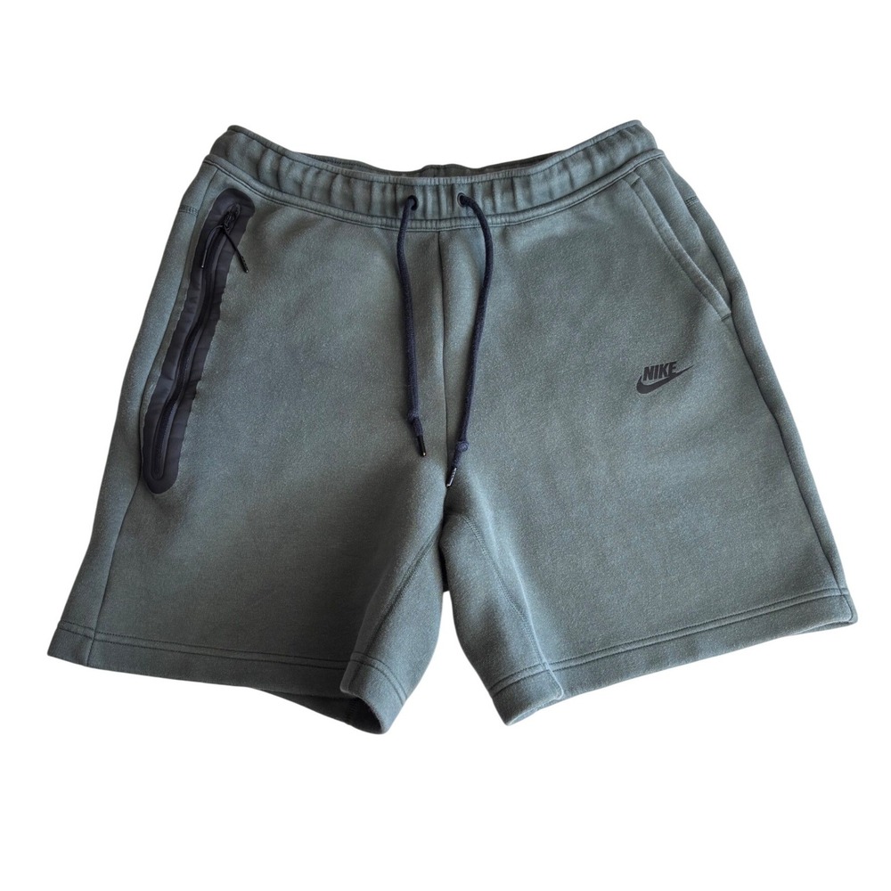 Nike Mens Tech Fleece Sweat Shorts Olive Green Sportswear Large 7.5" Inseam‎